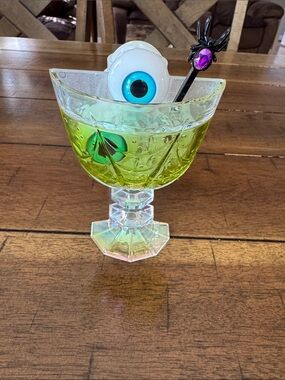 Bath & Body Works Iridescent Lime-Green Glass Compote